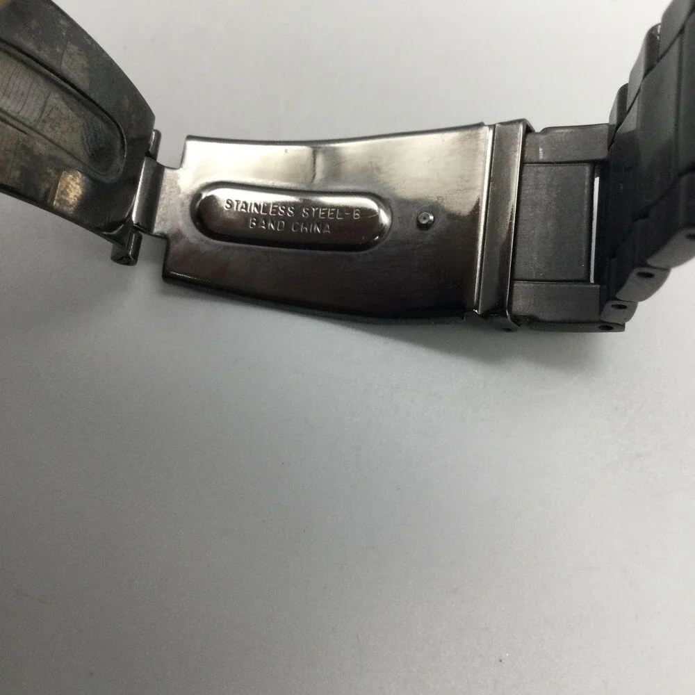 Seiko Coutura Mens Watch 41mm Black Stainless 7D46-0AC0 Kinetic Perpetual 7.25